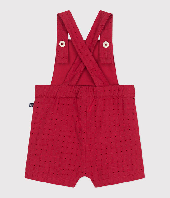 Katoenen babysalopette met korte pijpen en broderie anglaise SPI