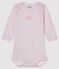 Body manches longues bébé fille rose VIENNE/blanc ECUME