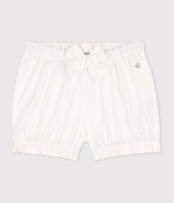 Culotte bloomer en satin soyeux bébé fille blanc MARSHMALLOW/blanc MULTICO