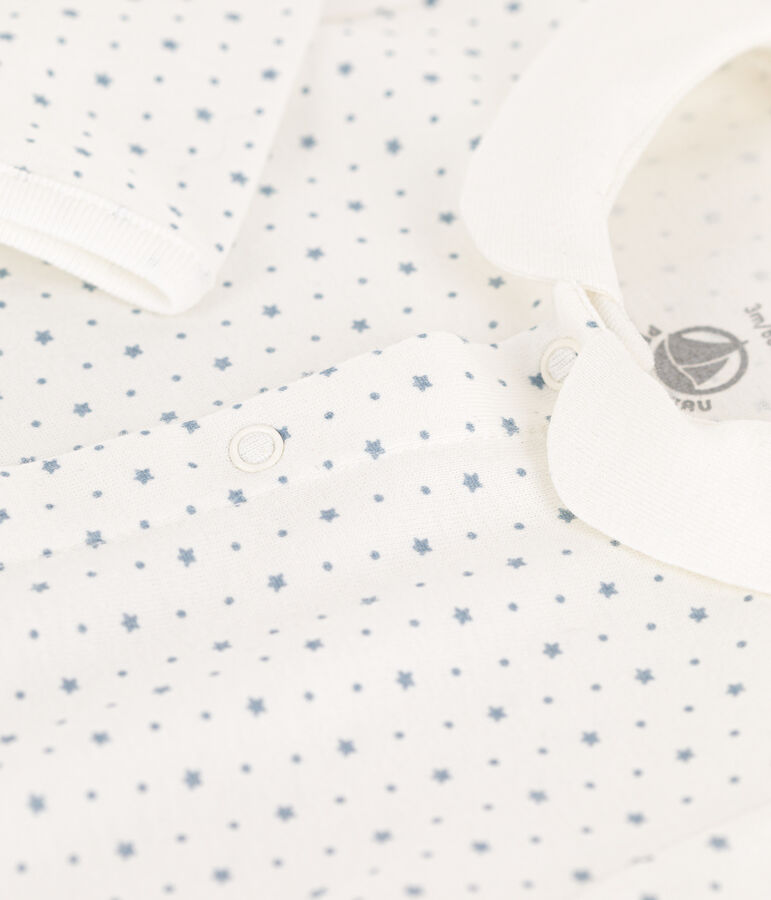 Dors-bien &eacute;toiles en coton blanc/bleu