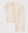Pyjama manches courtes cœur petite fille en coton blanc AVALANCHE/ NEWBLEU