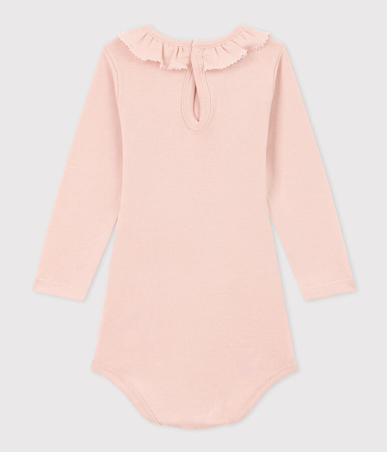 Babybody met lange mouwen en kraagje van katoen roze SALINE