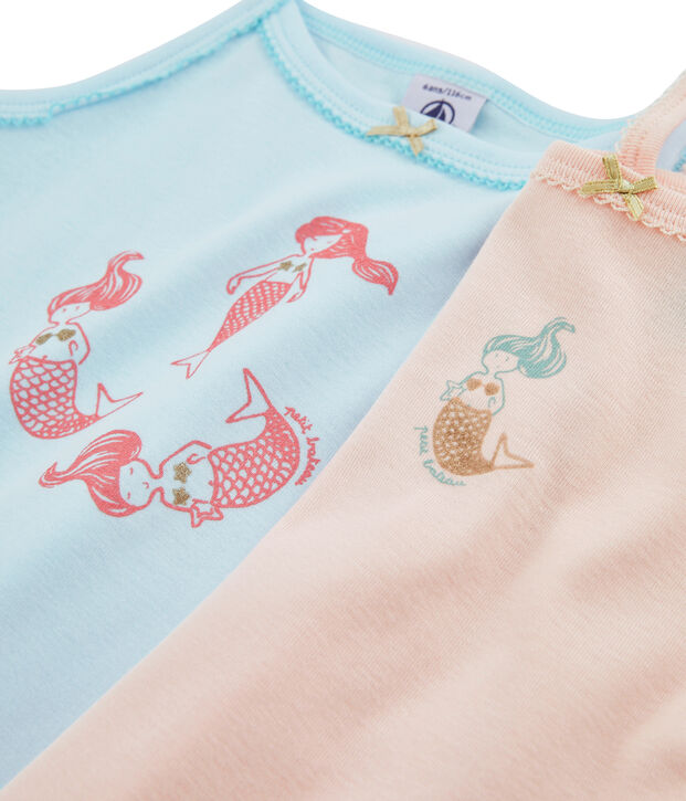 Set meisjeshemden met schouderbandjes multicouleur