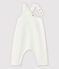 Salopette blanche bébé en tubique en coton biologique blanc MARSHMALLOW