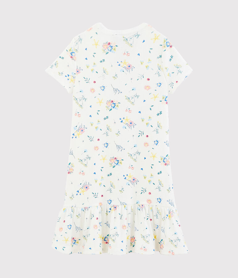Chemise de nuit petite fille avec diad&egrave;me blanc MARSHMALLOW/blanc MULTICO
