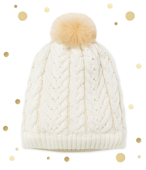 Meisjesmuts beige COQUILLE/geel DORE