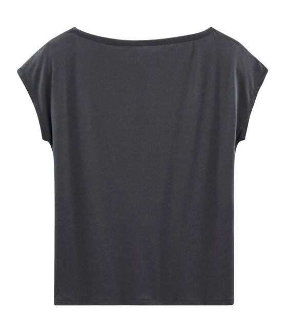 Dames-t-shirt met korte mouwen uit sea island katoen grijs MAKI