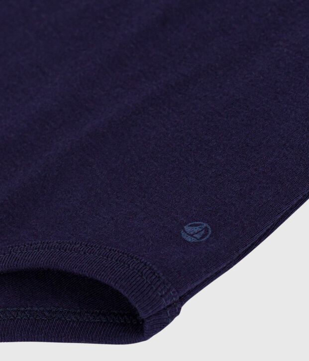 Effen katoenen babyrompertje met rolkraag SOIR