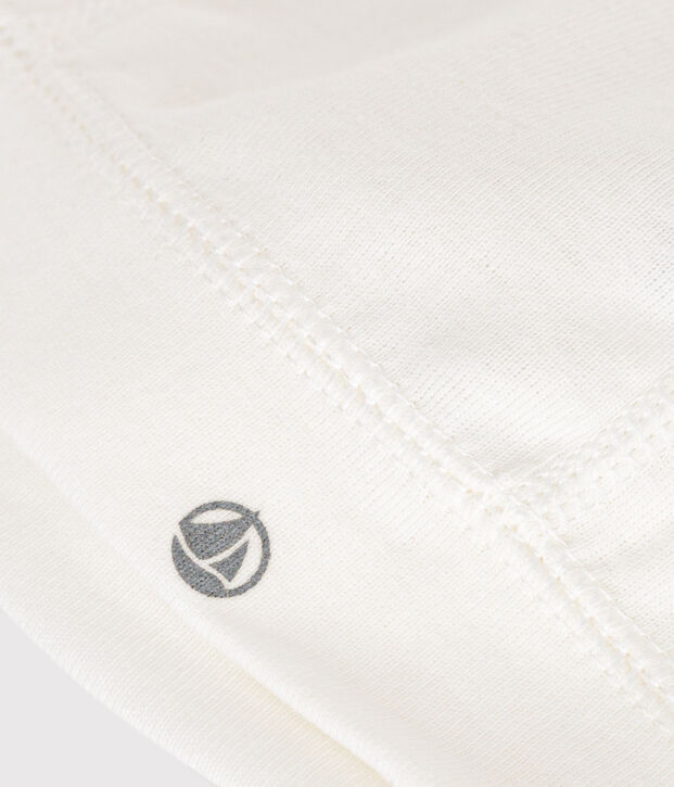 Bonnet naissance b&eacute;b&eacute; en c&ocirc;te blanc