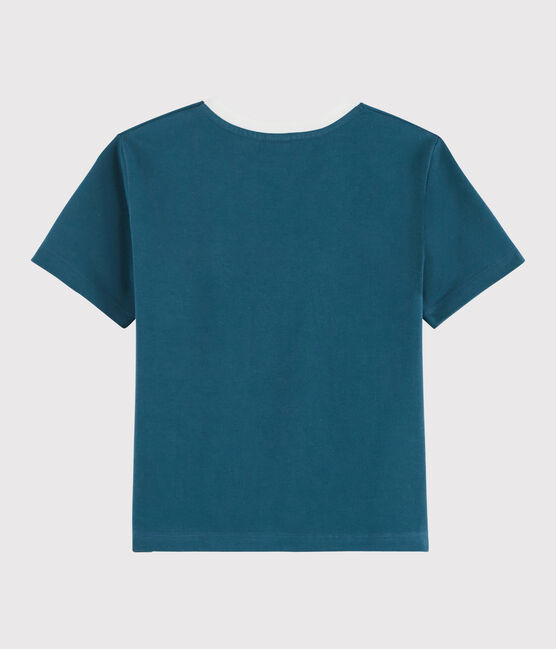 T-shirt met zeefdruk jongens kinderen blauw SHADOW