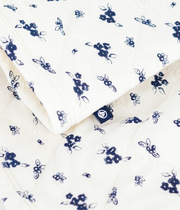 Katoenen babyjurkje met lange mouw en bloemenprint blauw/blauw