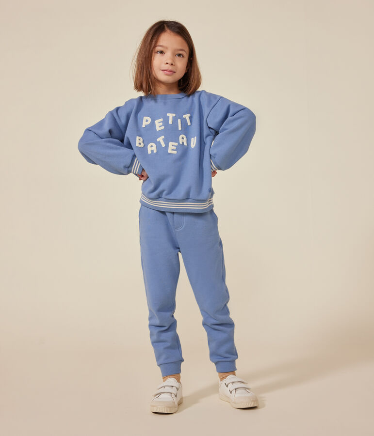 Sweatshirt en molleton enfant fille / gar&ccedil;on bleu