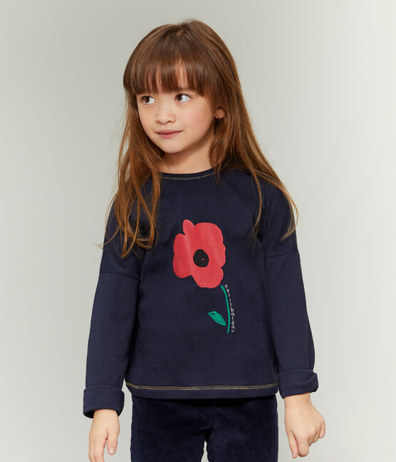 T-shirt met opdruk meisjes blauw SMOKING