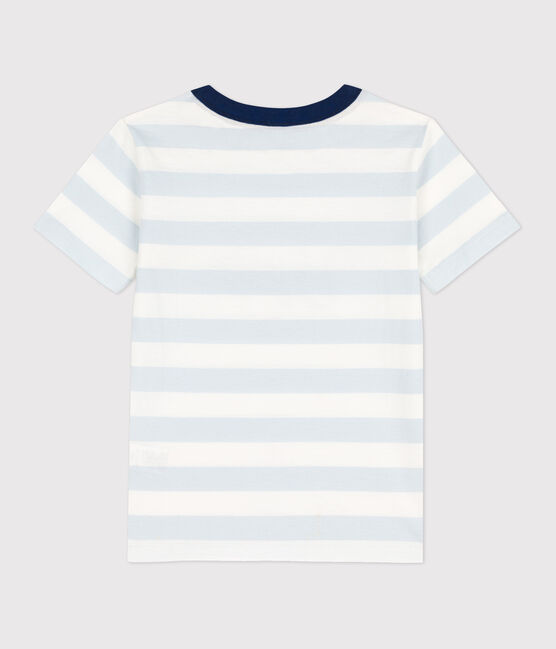 T-shirt met korte mouwen in katoen voor jongens PLEINAIR/ MARSHMALLOW