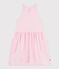 Robe sans manches enfant en coton uni rose