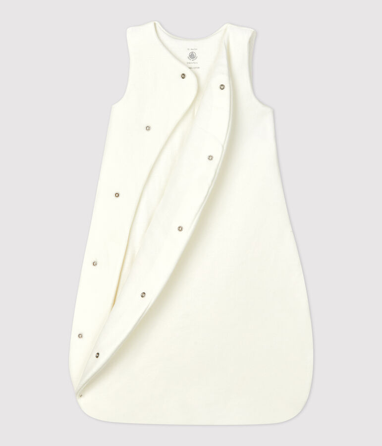 Gigoteuse b&eacute;b&eacute; en velours de coton biologique blanc