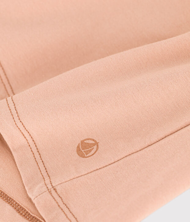 LE DROIT, katoenen T-shirt voor dames met V-hals beige