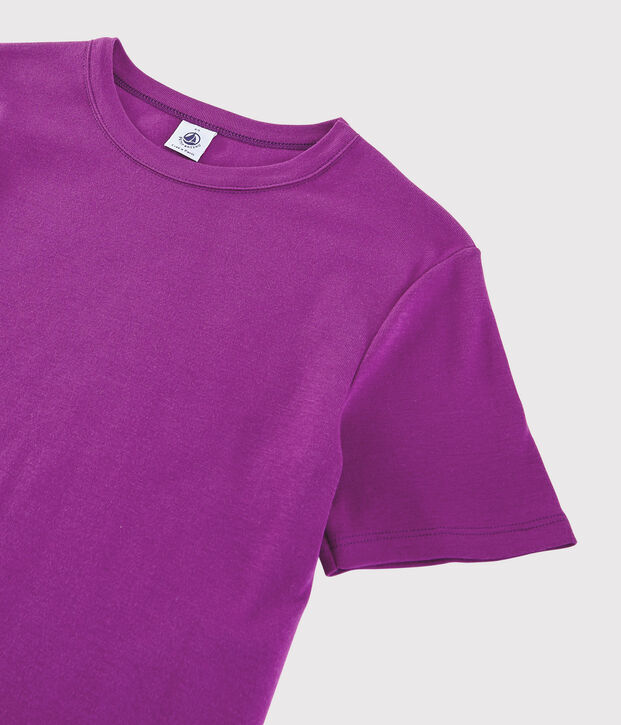 Iconisch katoenen Dames T-shirt met ronde hals purper