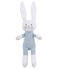 Doudou lapin hochet bébé mixte bleu FONTAINE/blanc MARSHMALLOW