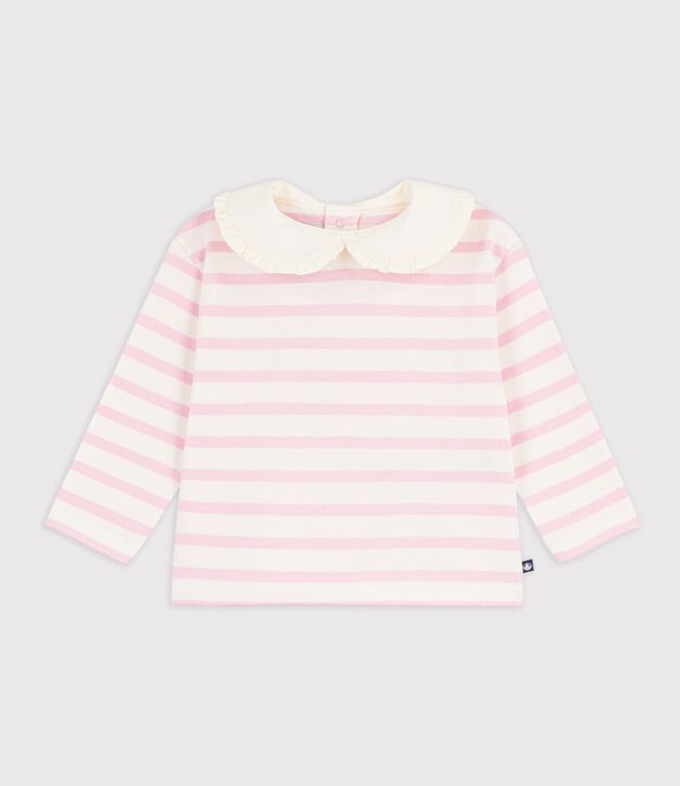 Marini&egrave;re &agrave; col b&eacute;b&eacute; en coton rose/rose