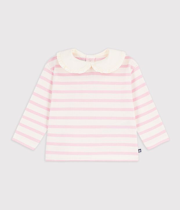 Marini&egrave;re &agrave; col b&eacute;b&eacute; en coton rose/rose