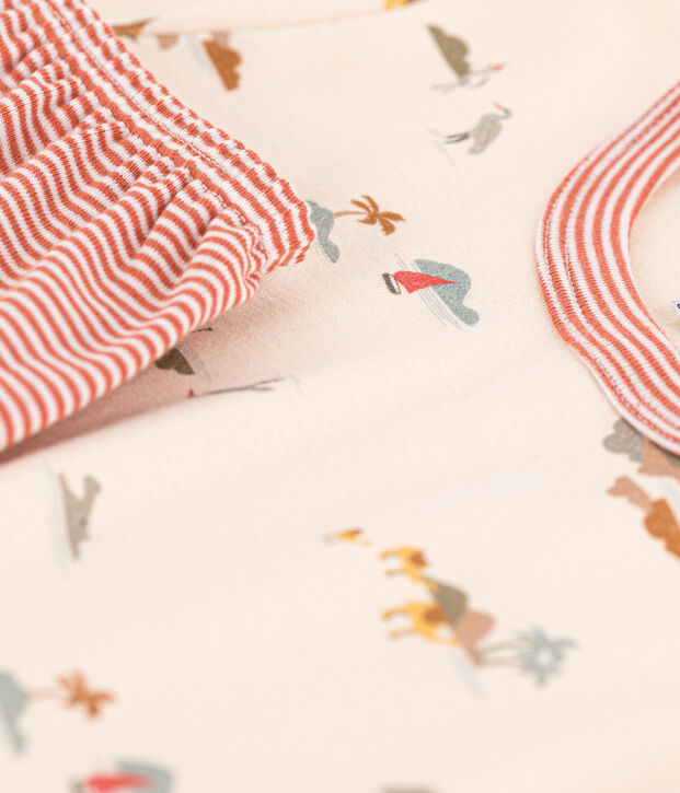 Pyjacourt animaux en coton enfant &eacute;cru/multicouleur