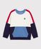 Sweatshirt enfant en coton uni colorblock &eacute;cru/multicouleur