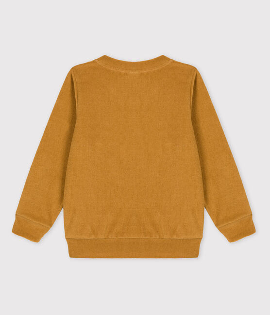 Sweatshirt in bouclébadstof voor jongens geel ISTRE