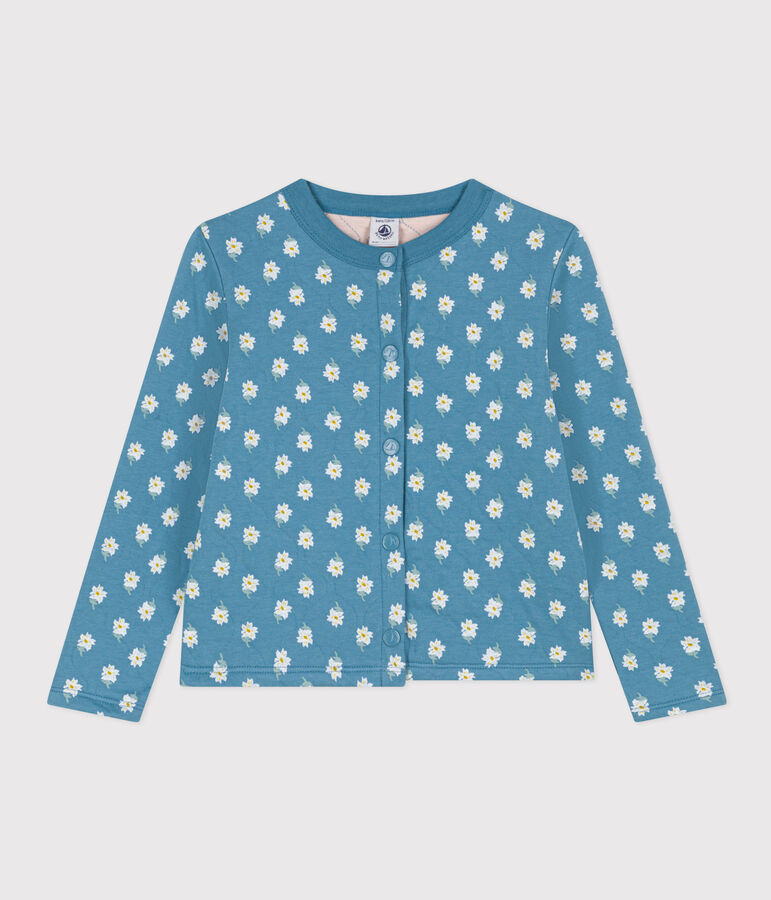 Vest in doorgestikte tubic met print voor meisjes blauw/multicouleur