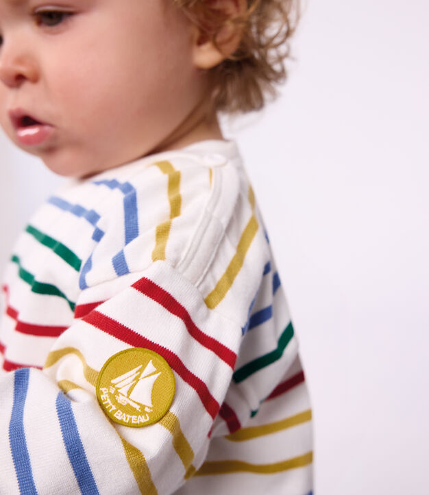 Marini&egrave;re b&eacute;b&eacute; en coton blanc/multicouleur