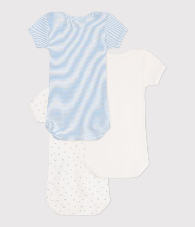 Lot de 3 bodies manches courtes en coton imprim&eacute; b&eacute;b&eacute; multicouleur