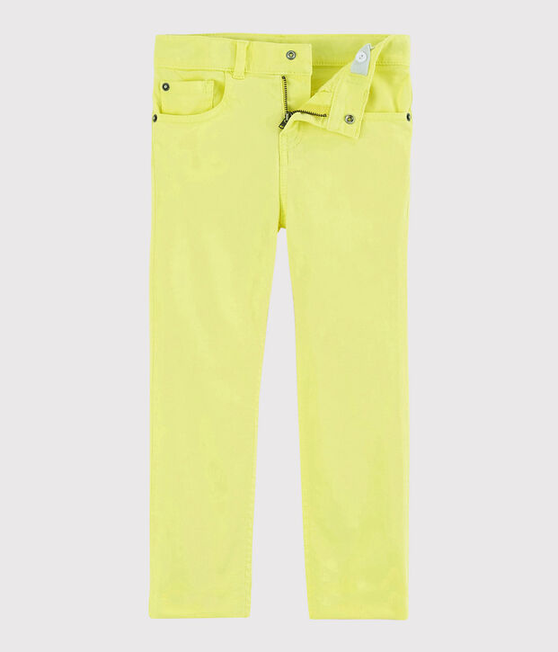 Pantalon en serge enfant gar&ccedil;on jaune