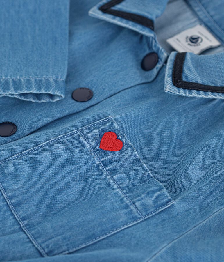 Lange katoenen jumpsuit voor kinderen blauw DENIM CLAIR