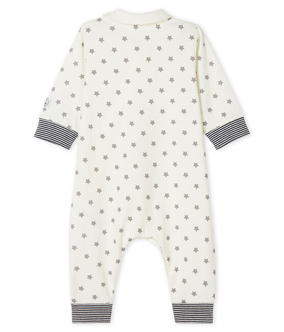 Slaappakje met sterren van ribstof voor baby wit MARSHMALLOW/grijs GRIS