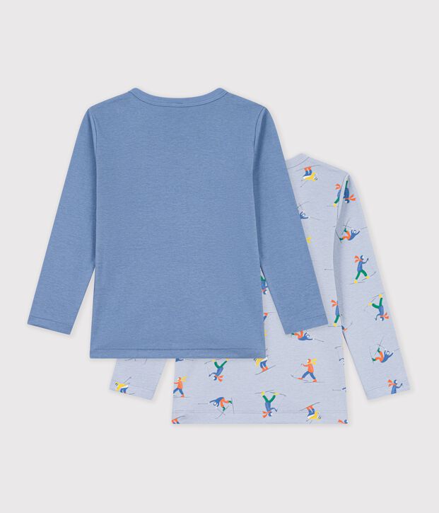 Lot de tee-shirts enfant en coton manches longues imprim&eacute; multicouleur