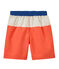 Short de bain garçon tricolore orange ORIENT/blanc MARSHMALLOW/ PERSE