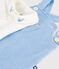 Effen katoenen babysetje met salopette/rompertje, verfraaid met geborduurde details blauw FLO/ MILK