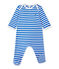 Gestreepte pyjama voor babyjongens blauw PERSE/wit ECUME