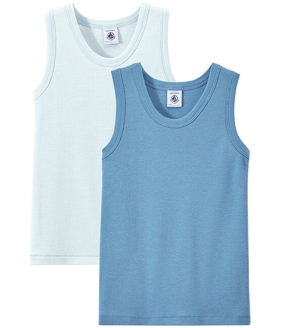 Lot de 2 débardeurs garçon unis blanc LOT