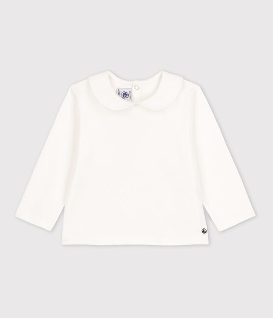 Blouse manches longues bébé en coton blanc MARSHMALLOW