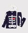 Pyjama d&eacute;guisement squelette enfant en coton bleu marine
