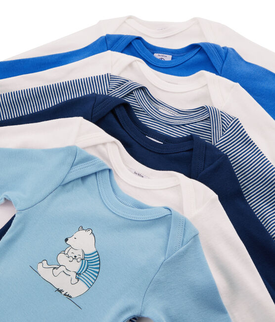 Geschenkzakje met 7 body's met lange mouwen voor babyjongens variante 1
