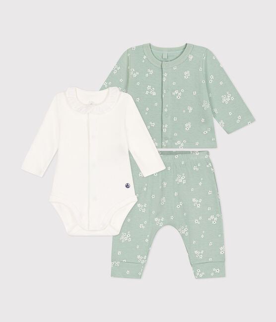 Driedelig babysetje van tubic groen HERBIER/wit MULTICO