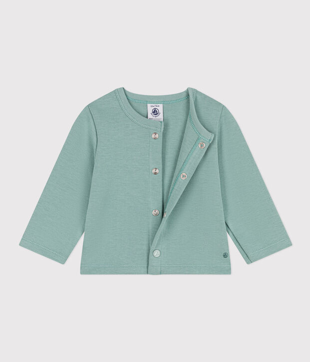 Cardigan in dikke jersey voor baby's groen
