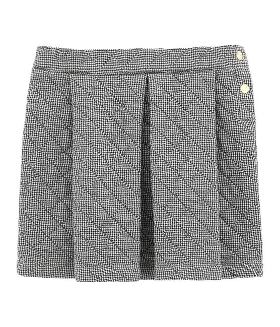 Jupe enfant fille en tubique matelassé gris CAPECOD/blanc MARSHMALLOW