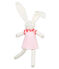 Aangeklede konijnenknuffel roze VIENNE/wit MARSHMALLOW