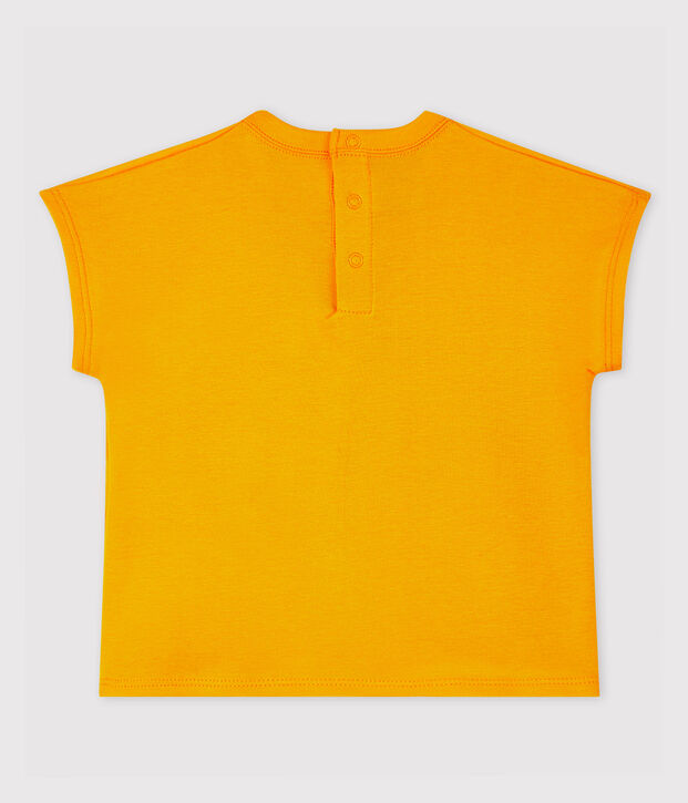 Katoenen T-shirt met korte mouwen voor babyjongens geel