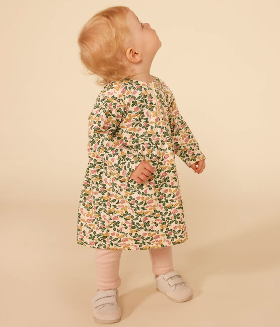 Jurk met lange mouwen van tubic en legging van katoen voor baby's wit AVALANCHE/ MULTICO