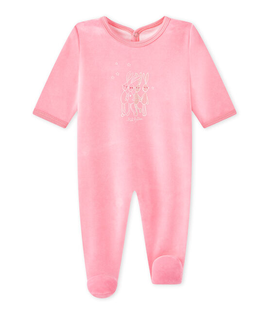 Dors bien bébé en velours rose PETAL