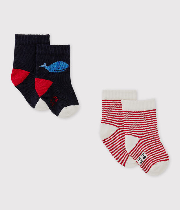 Lot de deux paires de chaussettes b&eacute;b&eacute; gar&ccedil;on multicouleur